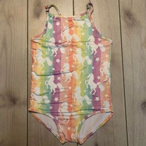 Unicorn striped bathing suit